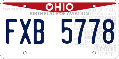 OH license plate FXB5778