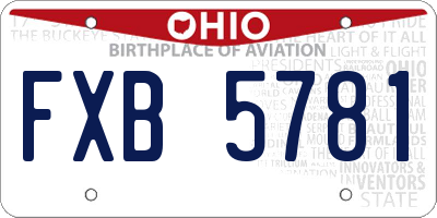 OH license plate FXB5781