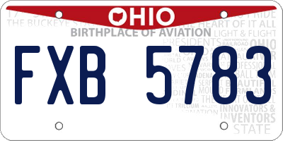 OH license plate FXB5783