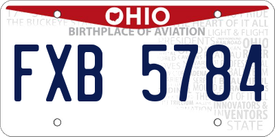 OH license plate FXB5784
