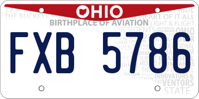 OH license plate FXB5786