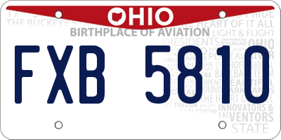 OH license plate FXB5810