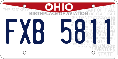 OH license plate FXB5811