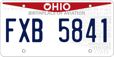OH license plate FXB5841