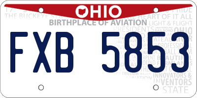 OH license plate FXB5853