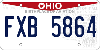 OH license plate FXB5864