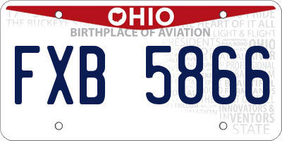 OH license plate FXB5866