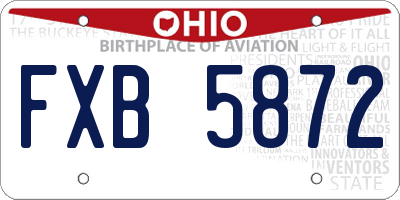 OH license plate FXB5872