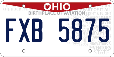 OH license plate FXB5875