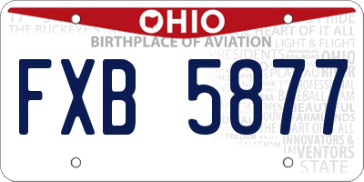 OH license plate FXB5877