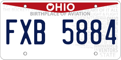 OH license plate FXB5884