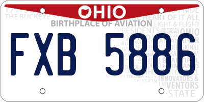 OH license plate FXB5886