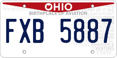 OH license plate FXB5887