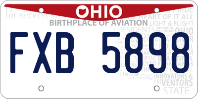 OH license plate FXB5898