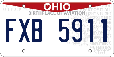 OH license plate FXB5911