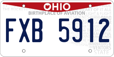 OH license plate FXB5912
