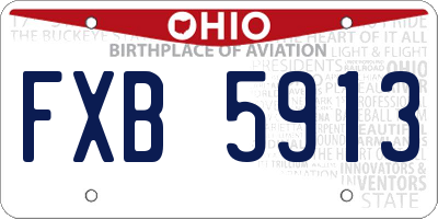 OH license plate FXB5913
