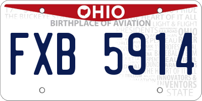 OH license plate FXB5914
