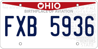 OH license plate FXB5936