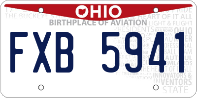 OH license plate FXB5941