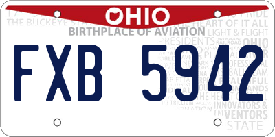 OH license plate FXB5942