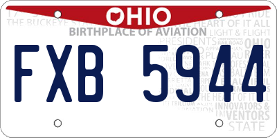 OH license plate FXB5944