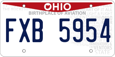 OH license plate FXB5954