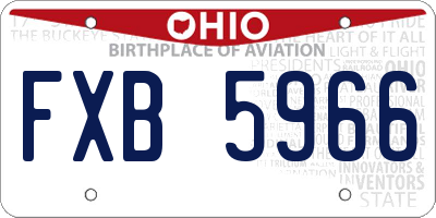 OH license plate FXB5966