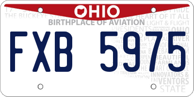 OH license plate FXB5975