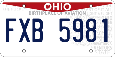 OH license plate FXB5981