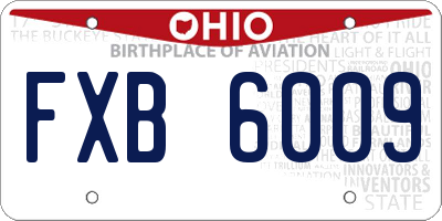 OH license plate FXB6009
