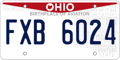 OH license plate FXB6024