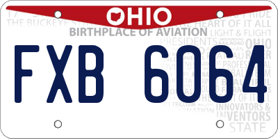 OH license plate FXB6064