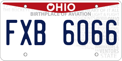 OH license plate FXB6066