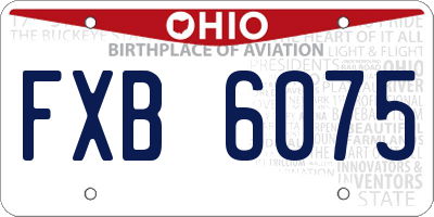 OH license plate FXB6075