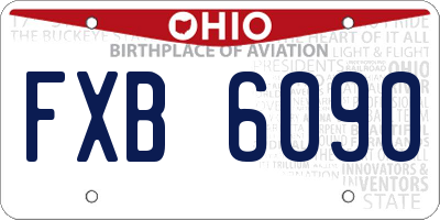 OH license plate FXB6090