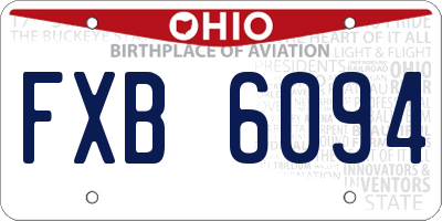 OH license plate FXB6094