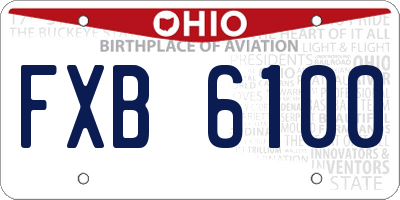 OH license plate FXB6100