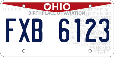 OH license plate FXB6123