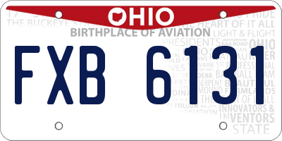 OH license plate FXB6131