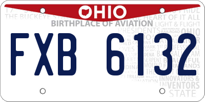 OH license plate FXB6132