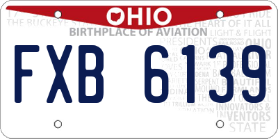 OH license plate FXB6139