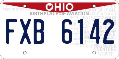 OH license plate FXB6142