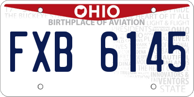 OH license plate FXB6145