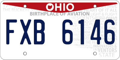 OH license plate FXB6146