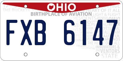 OH license plate FXB6147