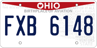 OH license plate FXB6148