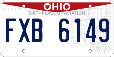 OH license plate FXB6149