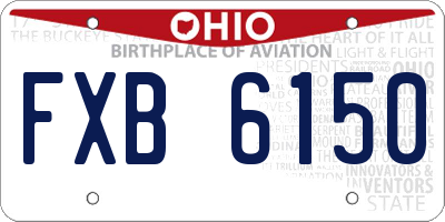 OH license plate FXB6150