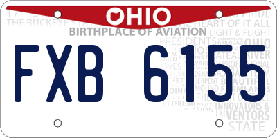 OH license plate FXB6155